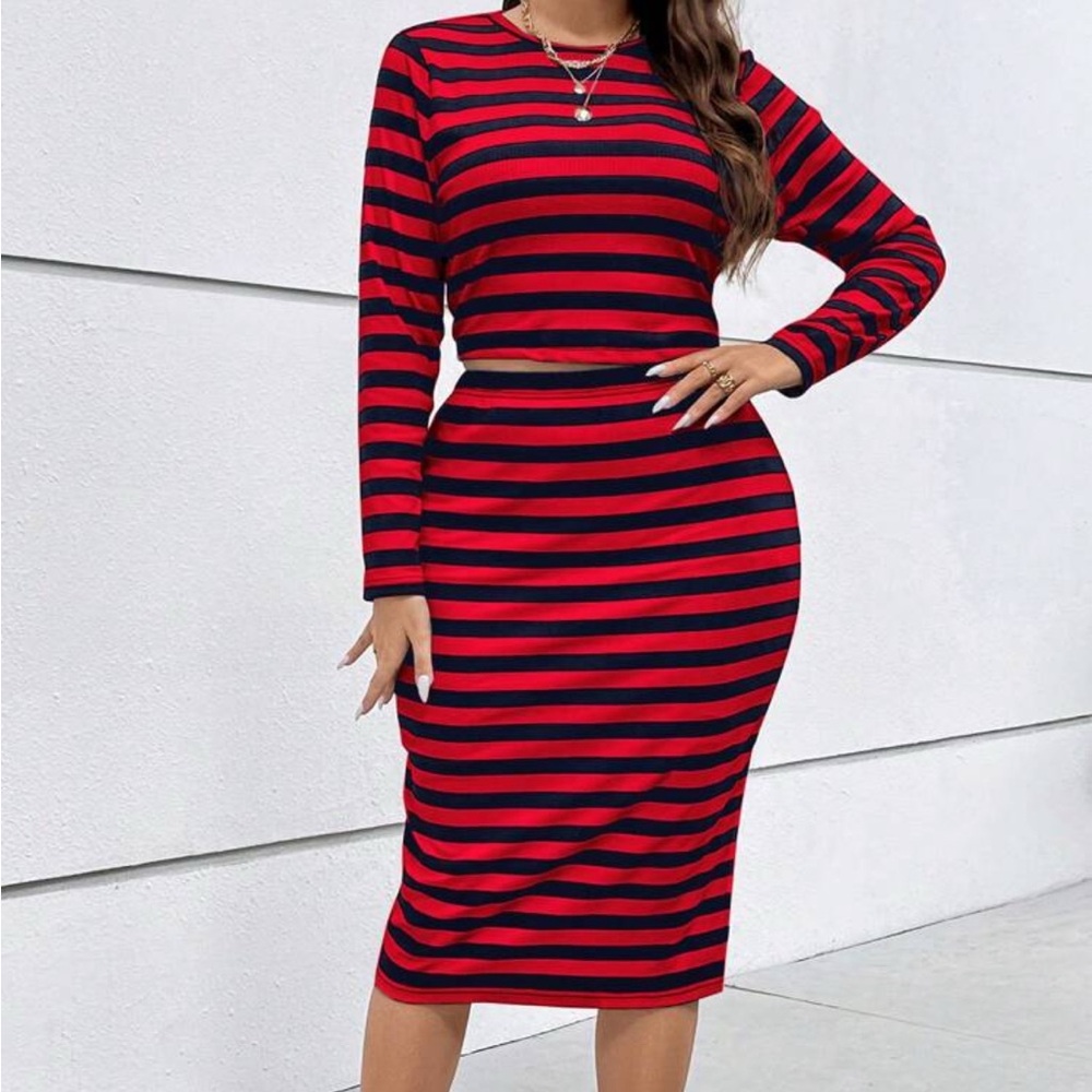 SHEIN two piece crop top and skirt
